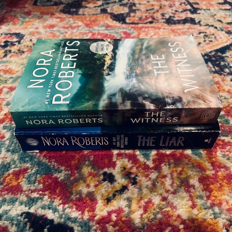 Nora Roberts 2 Book Lot - The Liar & The Witness - GOOD