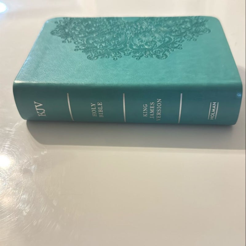 KJV Large Print Compact Reference Bible, Teal LeatherTouch