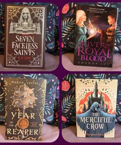 Book Bundle Including 4 Books: Seven Faceless Saints, A River of Royal Blood, Year of The Reaper, The Merciful Crow