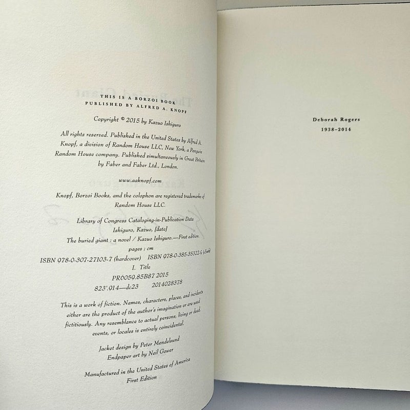 The Buried Giant SIGNED by Kazuo Ishiguro FIRST Edition Hardback Sprayed Edge