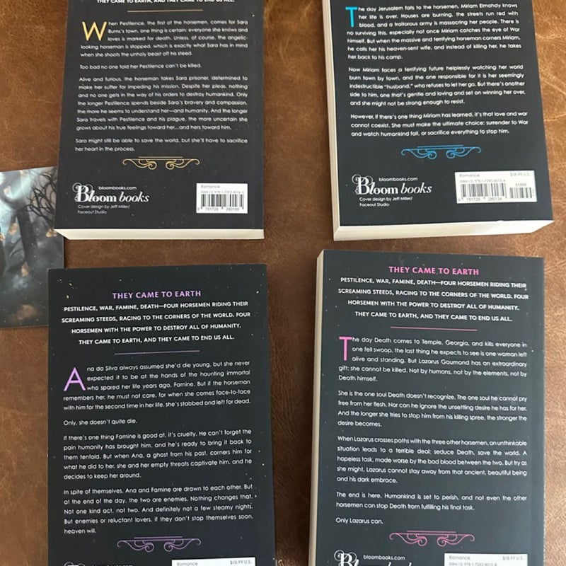 four horsemen laura thalassa signed set pestilence war death famine with art