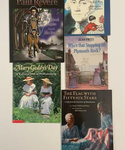 5 American History Picture Books - Good Condition Fiction and Nonfiction Paperback Bundle