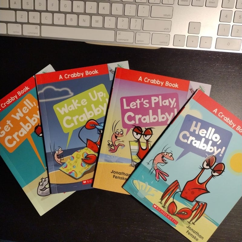 4 Book Set: Hello, Crabby!, Let's Play, Crabby!, Wake Up, Crabby!, Get Well, Crabby!