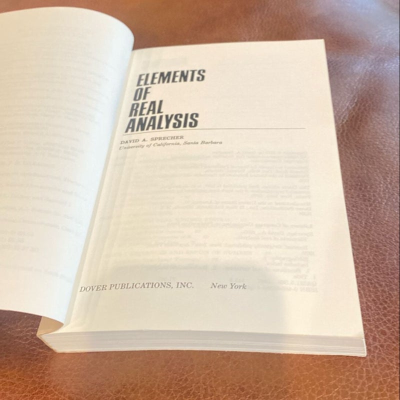 Elements of Real Analysis