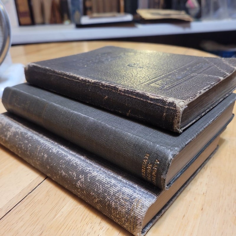 3 vintage school books. 2 from early 1900s