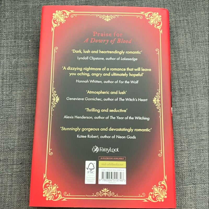 Fairyloot Special Edition of A Dowry of Blood