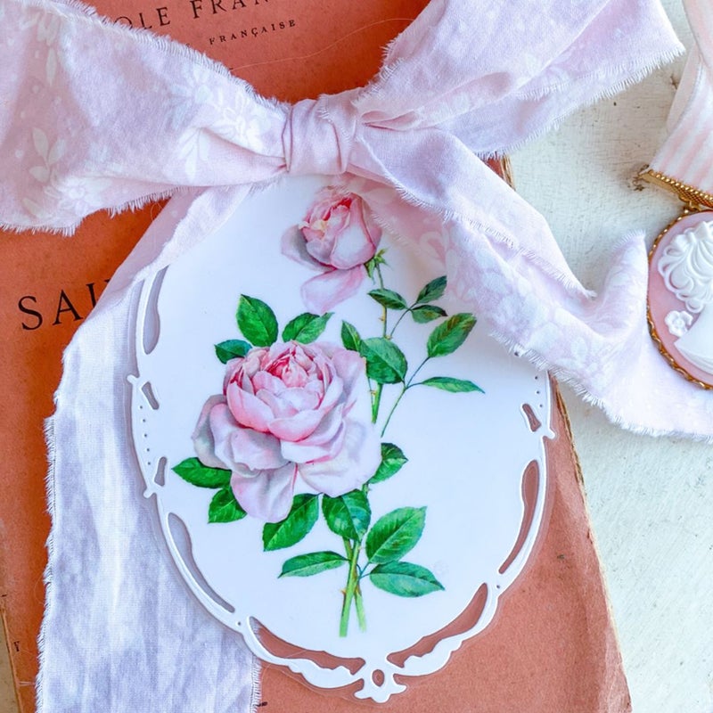 Bespoke Handmade Pink Rose Bookmark