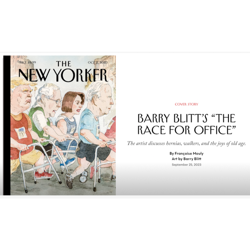 The New Yorker Magazine October 2, 2023 The Race For Office Barry Blitt Cover NO LABEL
