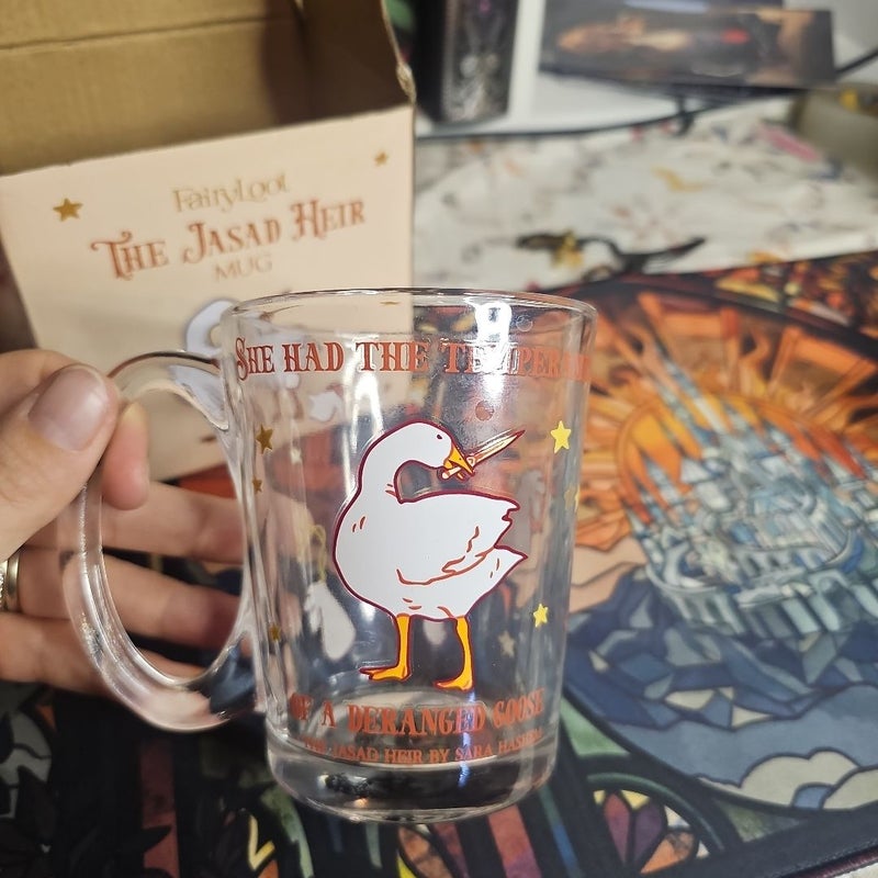 Fairyloot The Jasad Heir Fairyloot Exclusive Goose Quote Glass Mug Sara Hashem