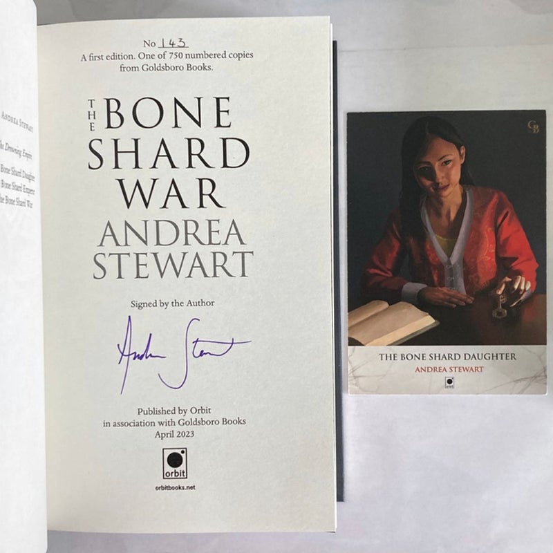 Goldsboro The Drowning Empire Trilogy: The Bone Shard Daughter, The Bone Shard Emperor & The Bone Shard War ~ SIGNED/NUMBERED First Editions