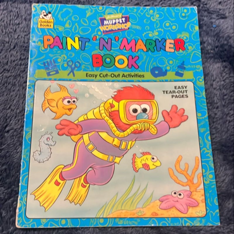 Muppets paint and marker book vintage 