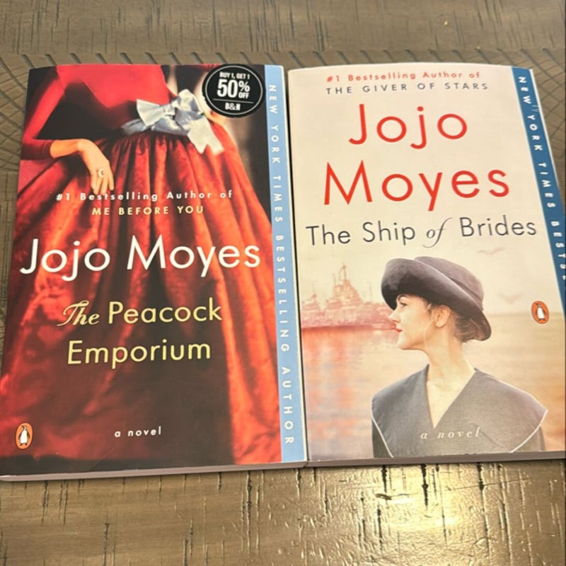 Jojo Moyes 2-Book Bundle: The Peacock Emporium & The Ship of Brides