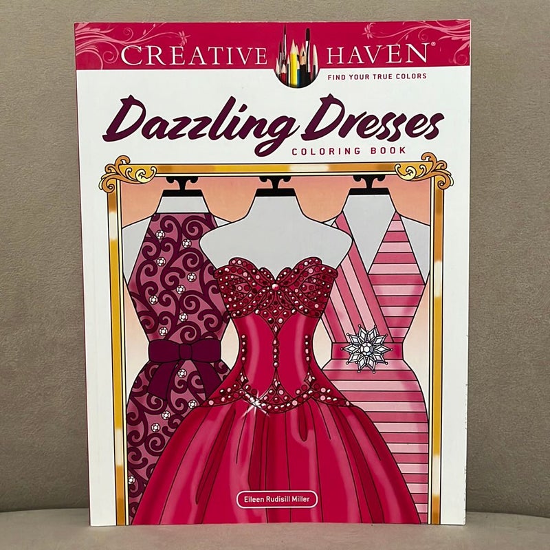 Creative Haven Dazzling Dresses Coloring Book