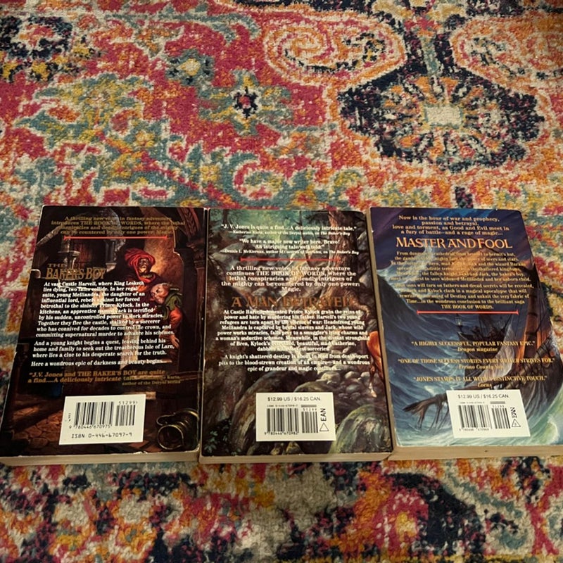 VTG JV Jones Complete Book of Words Trilogy 3 Paperback Set Series Fantasy 1995