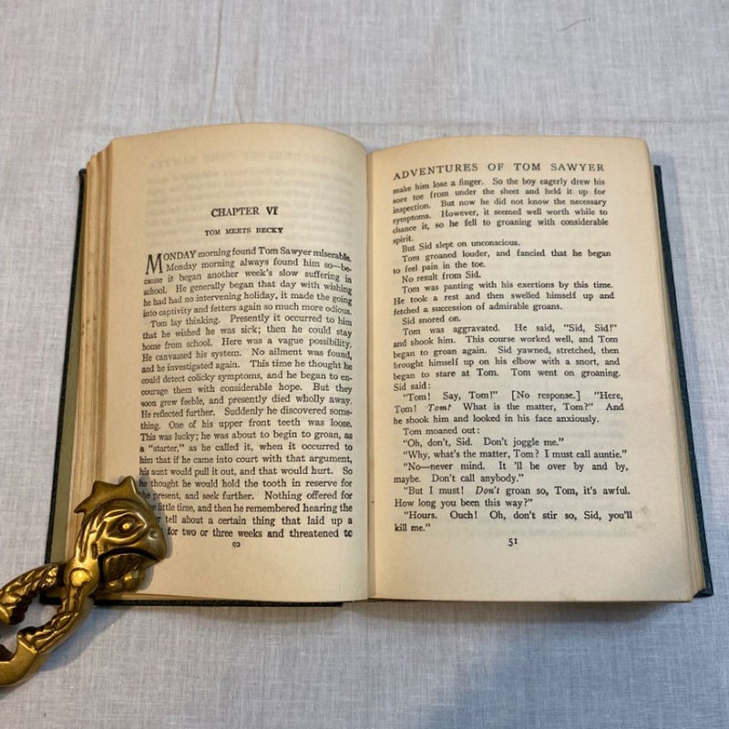 THE ADVENTURES OF TOM SAWYER by MARK  TWAIN COLLIER 1920 Authorized Edition