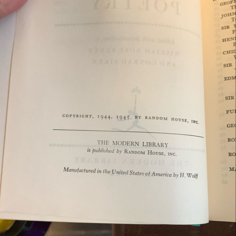 THE ANTHOLOGY OF FAMOUS ENGLISH & AMERICAN POETRY- Modern Library Giant HC!