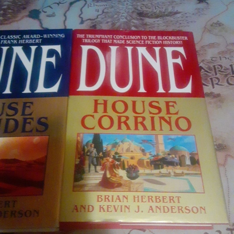 Dune Hardcover Prequel Trilogy 3 Book Lot! House Atreides, House Harkonnen, & House Corrino.
1st editions.

=0

