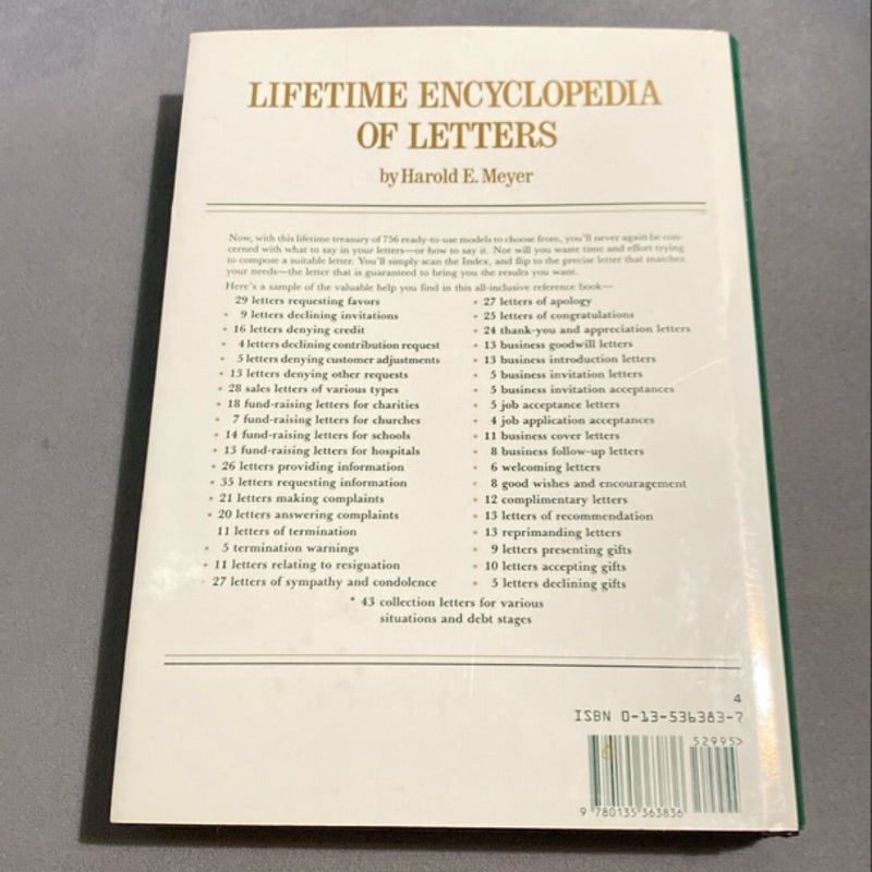 Lifetime Encyclopedia of Letters by Harold E. Meyer