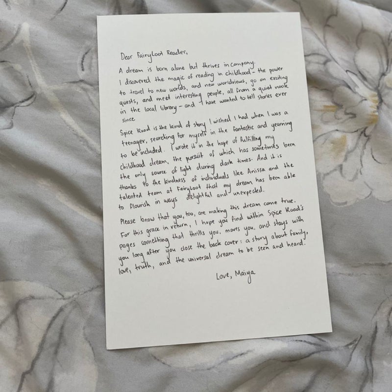 Fairyloot Art & Letter from Author