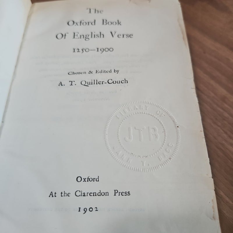 Oxford Book of English Verse 