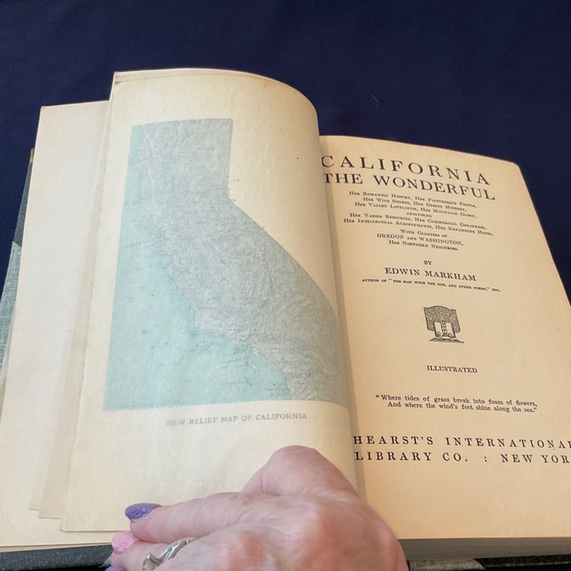 California the Wonderful signed 1914 Antique Book