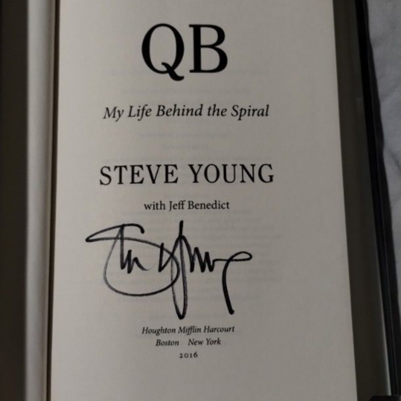 "QB: My Life Behind the Spiral" SIGNED by Steve Young 