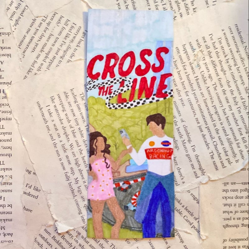 Cross the Line + handmade bookmark 