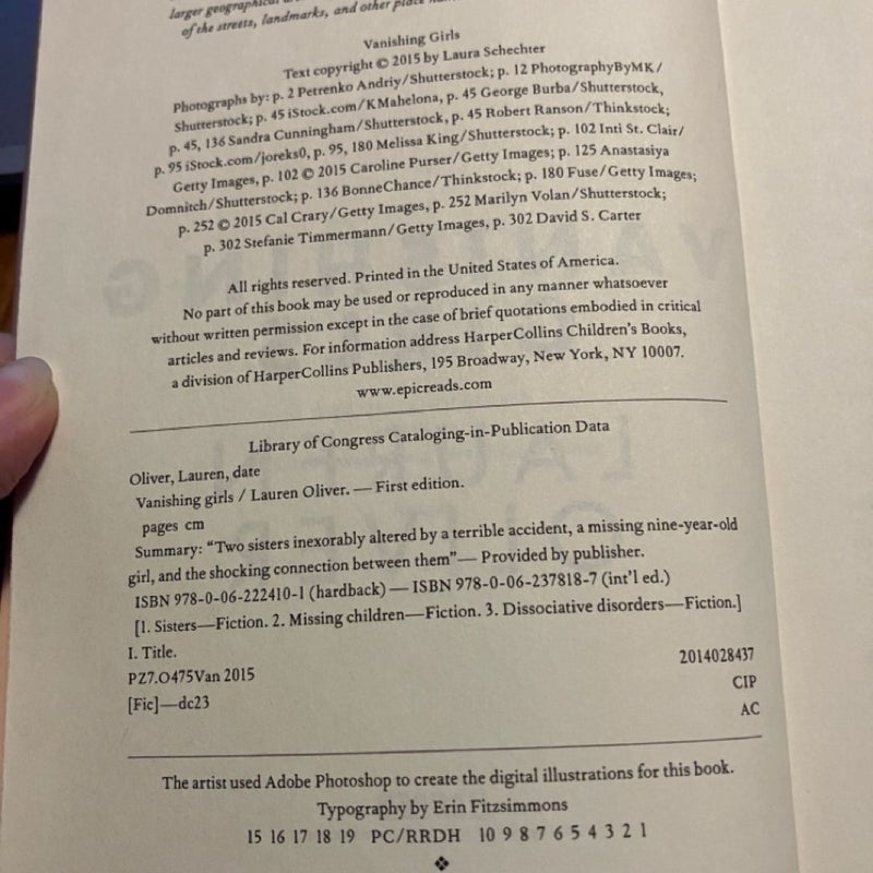 Vanishing Girls * 1st edition *