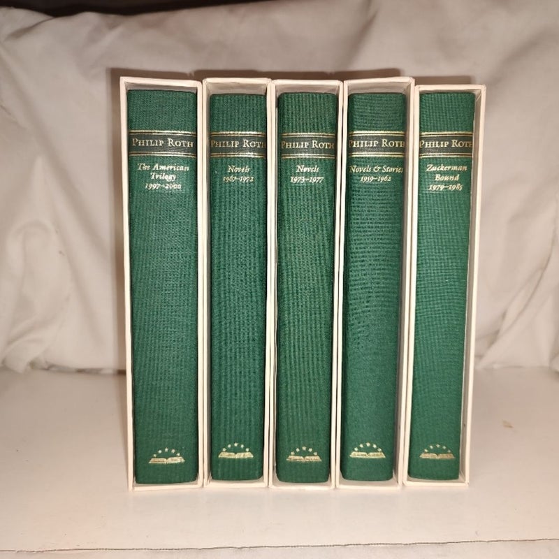 The Library of America 5 Vol. Set Philip Roth w/Slipcase 1st print.