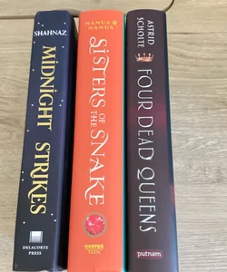 Owlcrate Books Lot of 3 - Midnight Strikes, Sisters of the Snake, Four Dead Queens