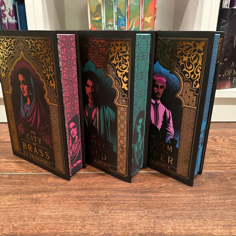 The Daevabad Trilogy bookishbox exclusive the city of brace the kingdom of copper, the empire of gold 