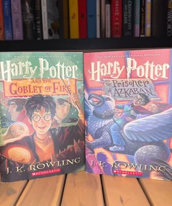 Harry Potter and the Prisoner of Azkaban and Goblet of Fire - First American Paperback Editions 