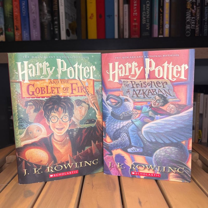 Harry Potter and the Prisoner of Azkaban and Goblet of Fire - First American Paperback Editions 