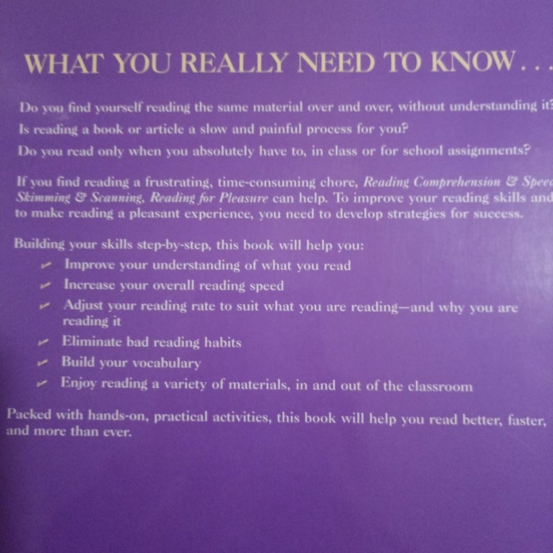 What You Need to Know about Reading Comprehension and Speed, Skimming and Scanning, Reading for Pleasure