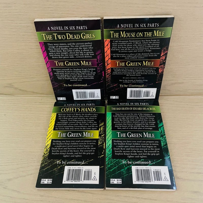 The Green Mile Parts 1-4 Bundle-Lot of 4; The Two Dead Girls, The House on the Mile, Coffey’s Hands, The Bad Death of Eduard Delacroix