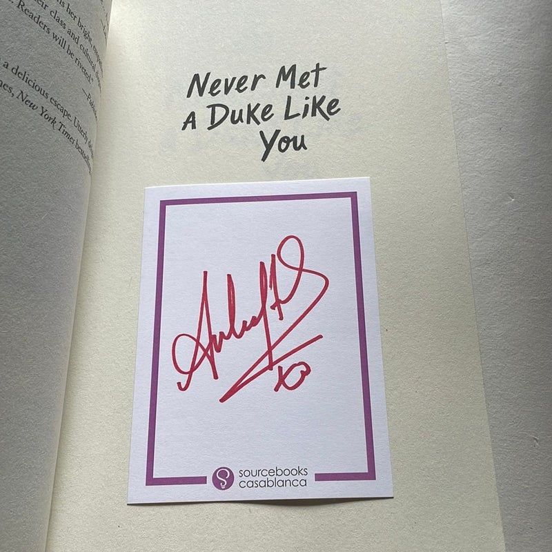 Never Met a Duke Like You - signed bookplate 