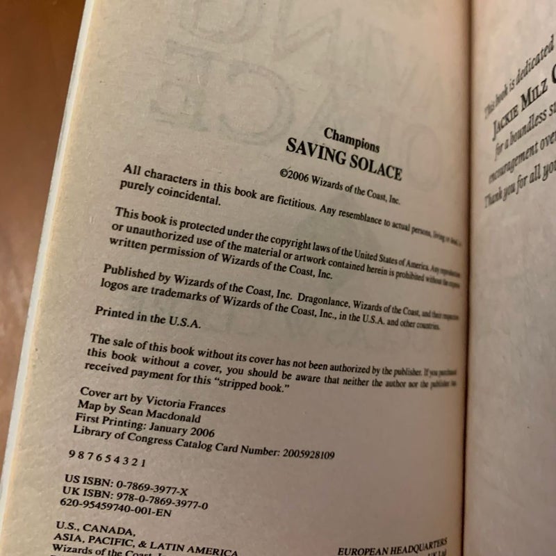 DragonLance: Champions Series 1-3: Saving Solace, The Alien Sea, The Great White Wyrm, All First Edition First Printing