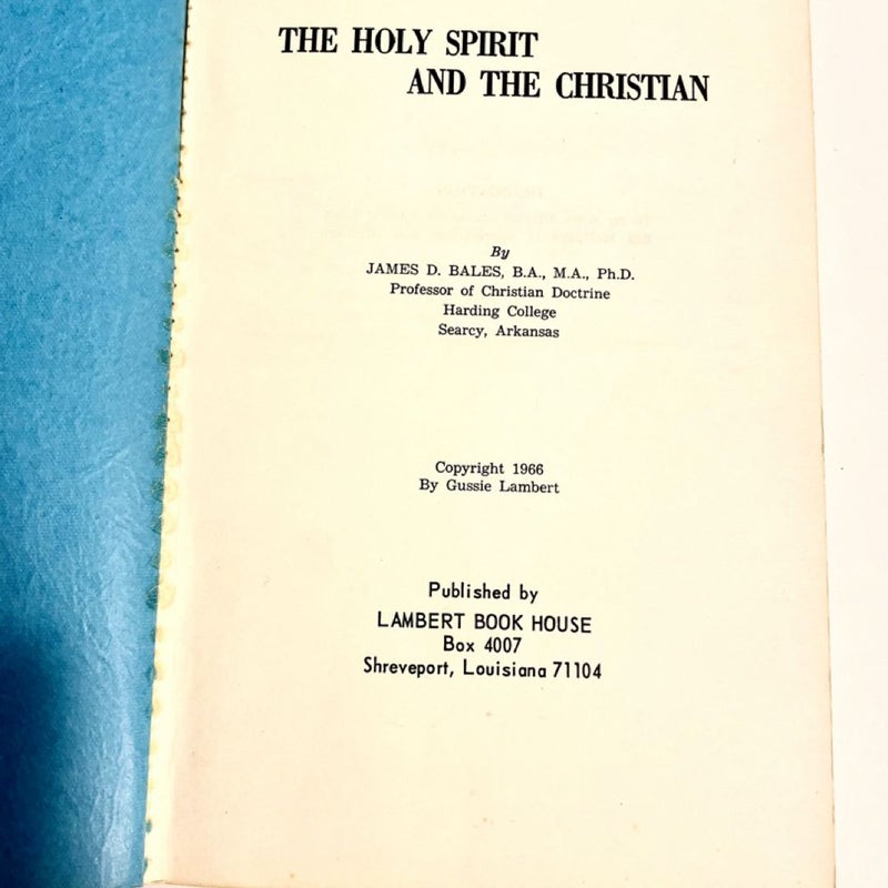 The Holy Spirit And The Christian