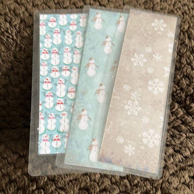 New winter snow double sided bookmark laminated 
