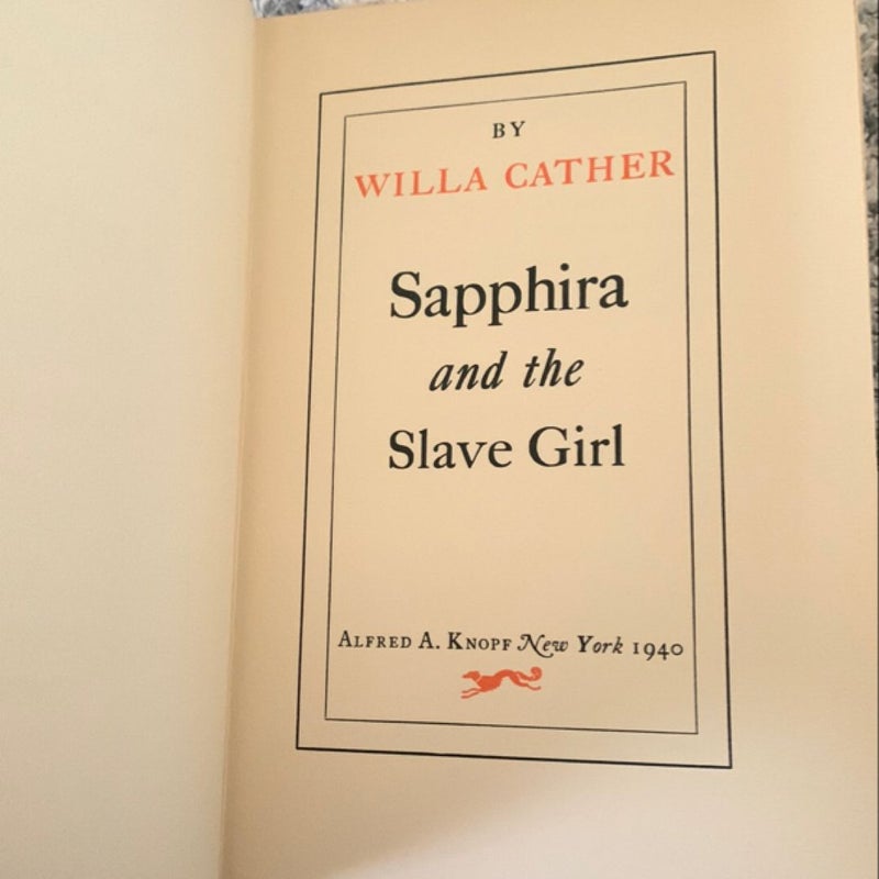 Sapphira and the Slave Girl