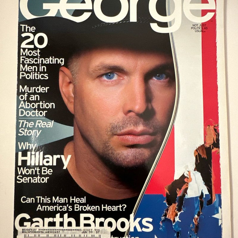 Vintage GEORGE Magazine April 1999 Garth Brooks Cover Giuliani Hillary Clinton