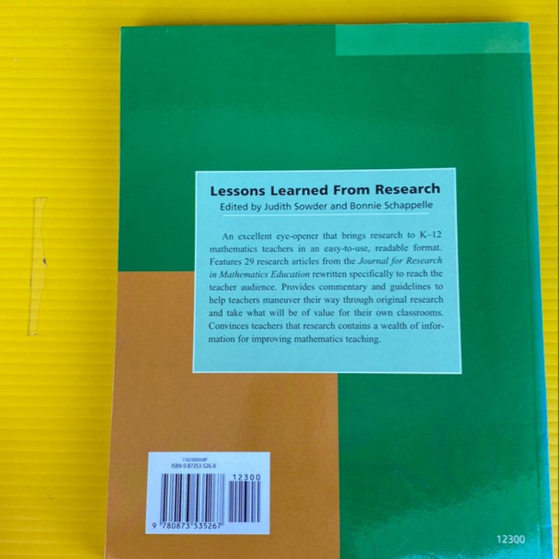 Lessons Learned from Research