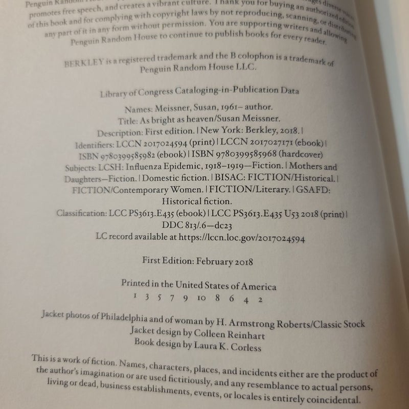 As Bright as Heaven (First Edition)