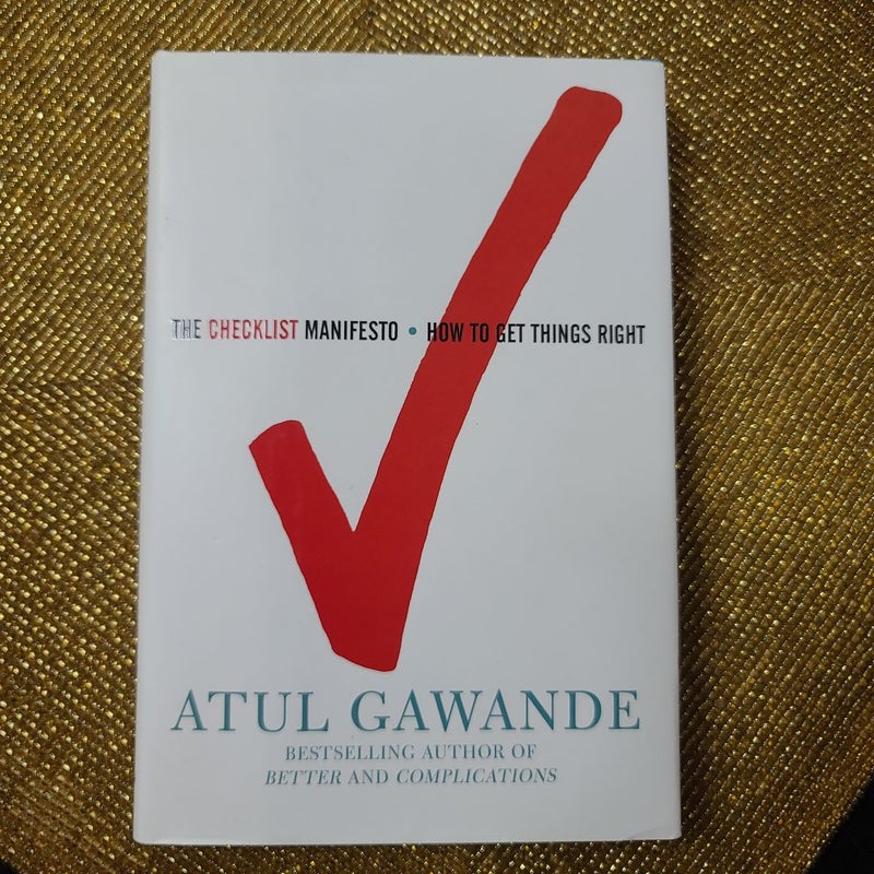 The checklist manifesto by atul gawande hardcover pangobooks