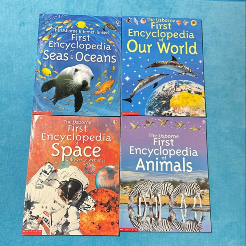 A lot of 4 “The Usborne First encyclopedia” books