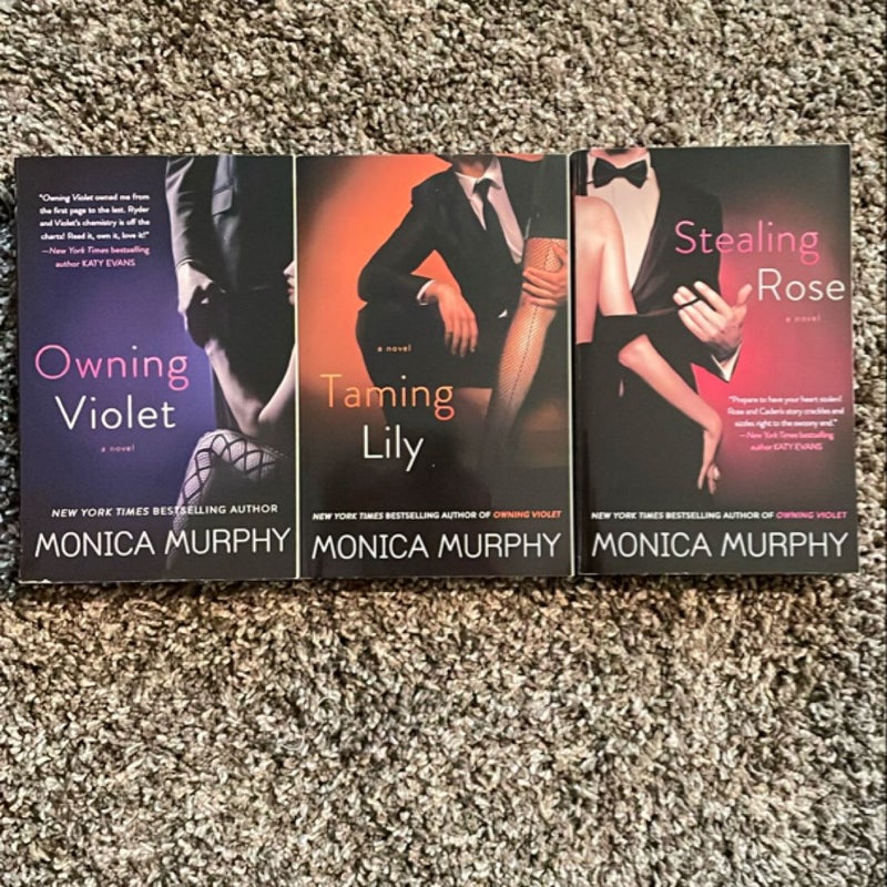 Owning Violet, Taming Lily and Stealing Rose Set Lot Trilogy