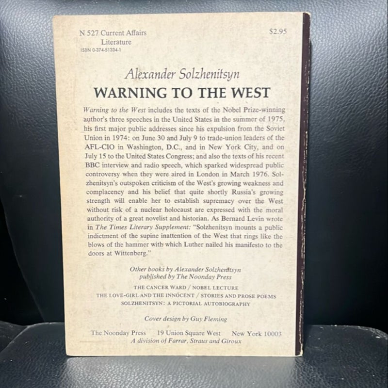 Warning to the West