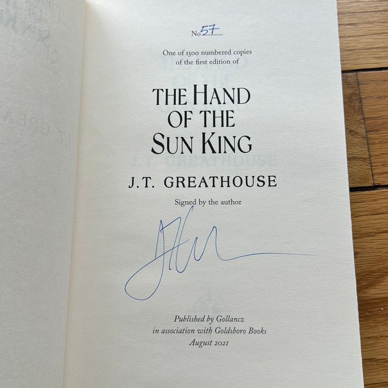 SIGNED The Hand of the Sun King SPRAYED EDGES numbered First Edition 