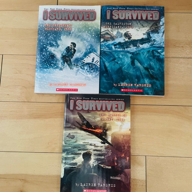 I Survived Bundle-Lot of 5; Hurricane Katrina, Attack of the Grizzlies, Galveston Hurricane, Children’s Blizzard, D-Day