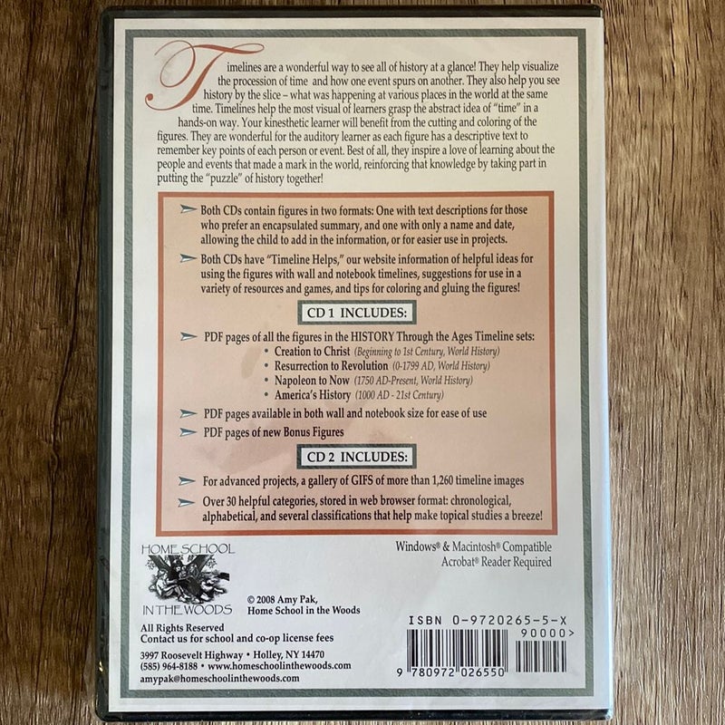 History Through the Ages Timeline Bundle: Suggested Placement Guide + Creation to Christ Packet (includes timeline figures and timeline) + Timeline Figures CD (Creation to 2005)